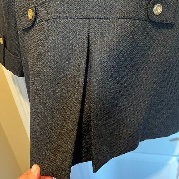 Tahari Black Boucle Jacket Gold-Tone Button, 14W - Picture 6 of 14